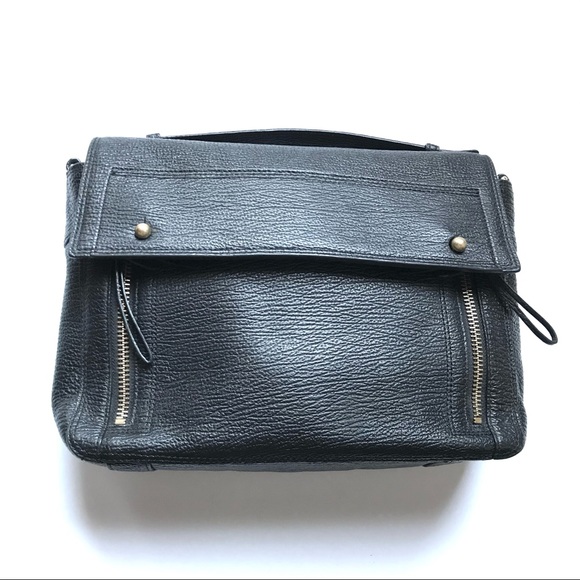 3.1 Phillip Lim Grained Leather Black / Gold Pashli Messenger Bag - Picture 2 of 5